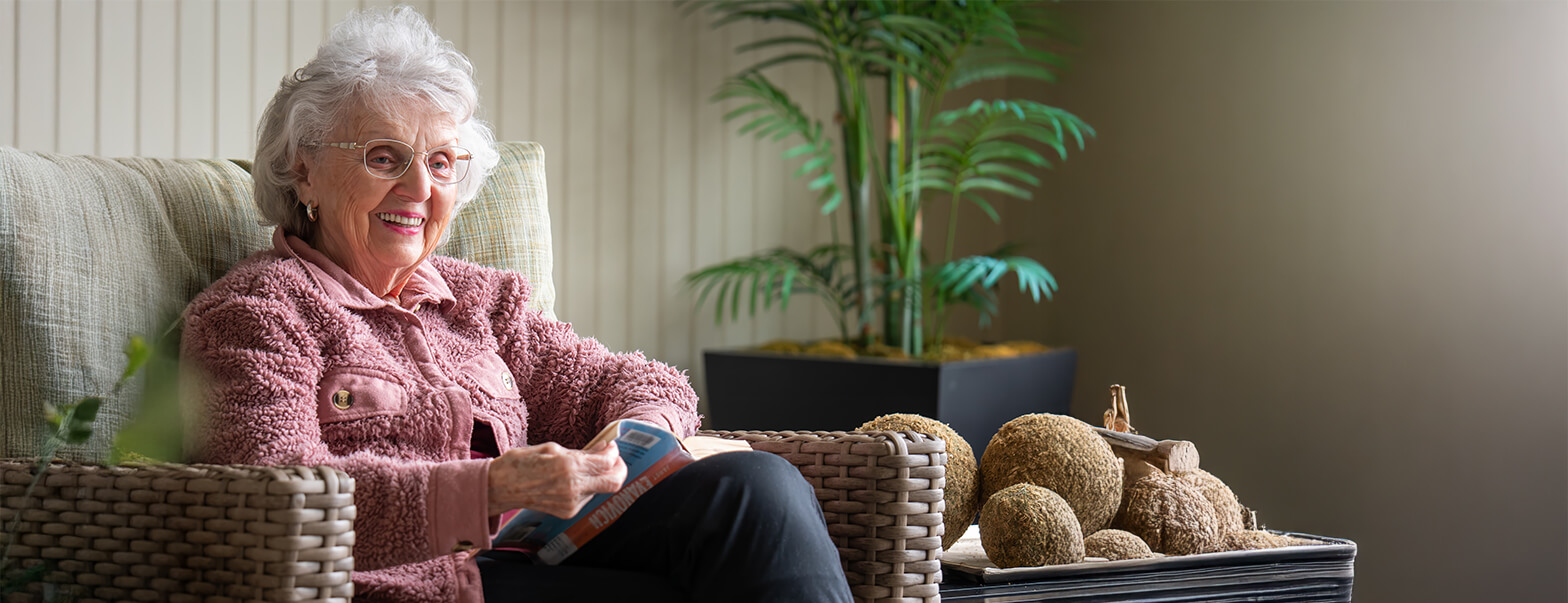 Senior woman reading a book